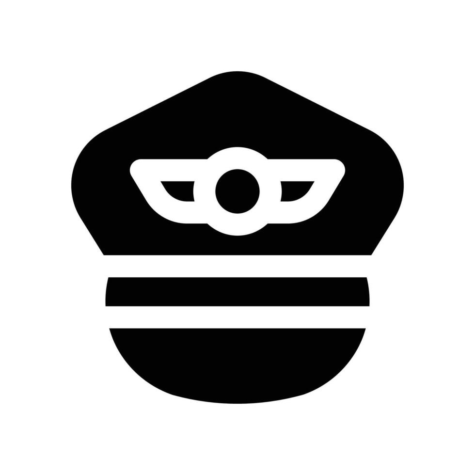 pilot hat icon. glyph icon for your website, mobile, presentation, and logo design. vector
