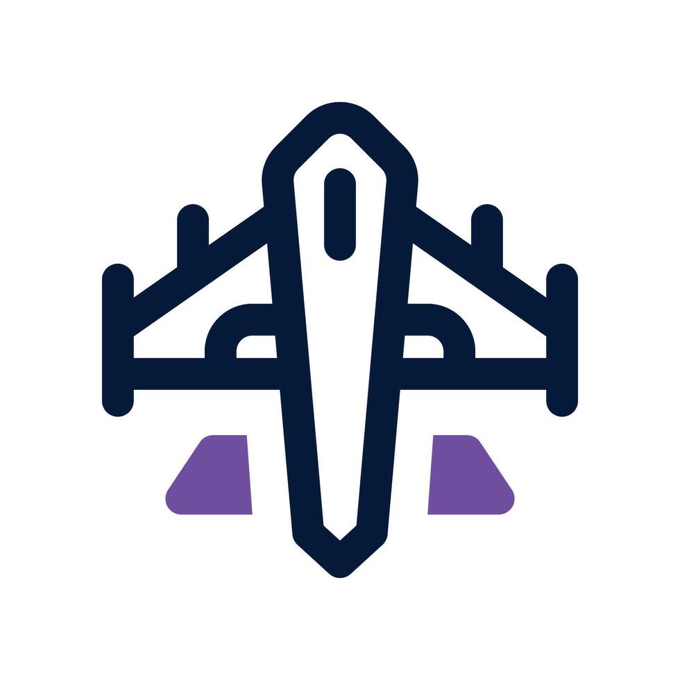 jet fighter icon. dual tone icon for your website, mobile, presentation, and logo design. vector