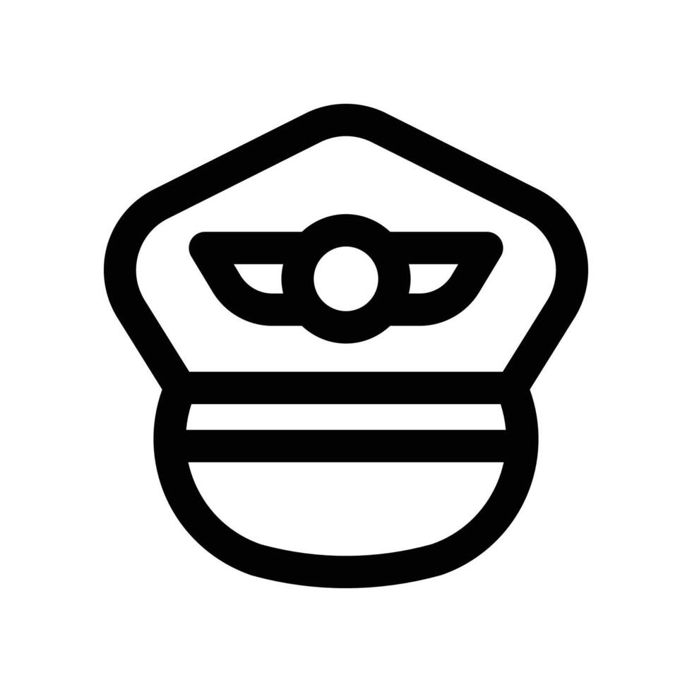 pilot hat icon. line icon for your website, mobile, presentation, and logo design. vector