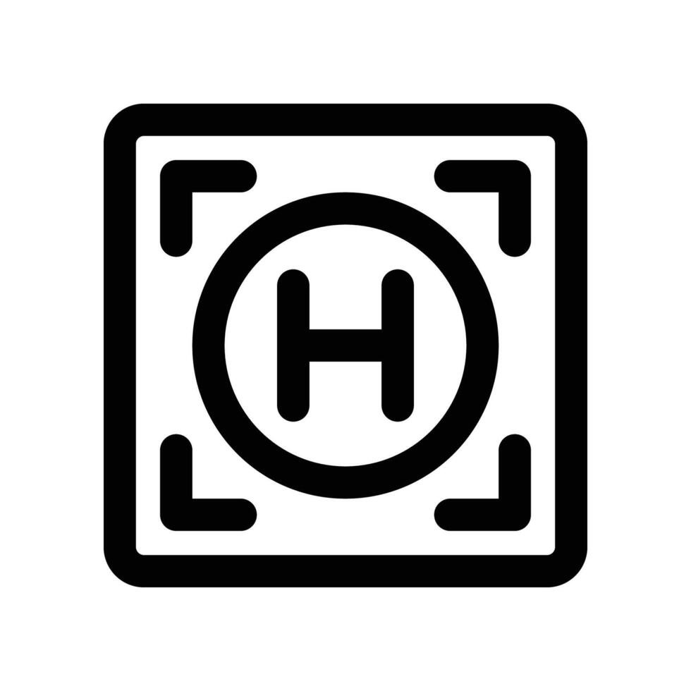 heliport icon. line icon for your website, mobile, presentation, and logo design. vector
