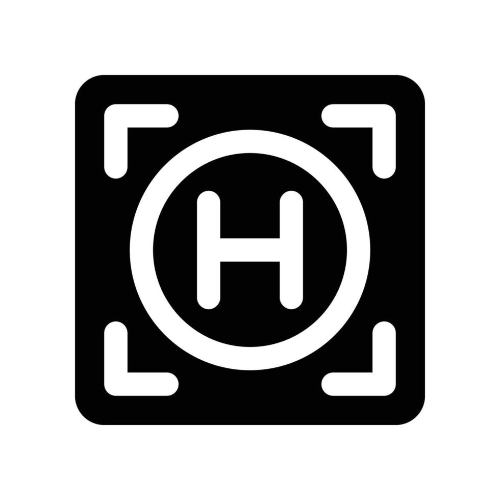 heliport icon. glyph icon for your website, mobile, presentation, and logo design. vector
