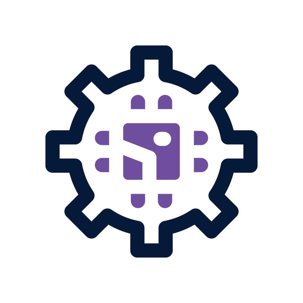 gear icon. dual tone icon for your website, mobile, presentation, and logo design. vector