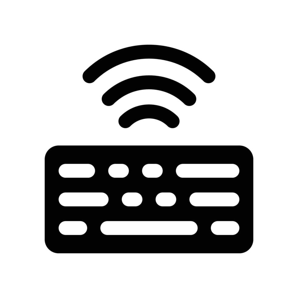 wireless keyboard icon. glyph icon for your website, mobile, presentation, and logo design. vector