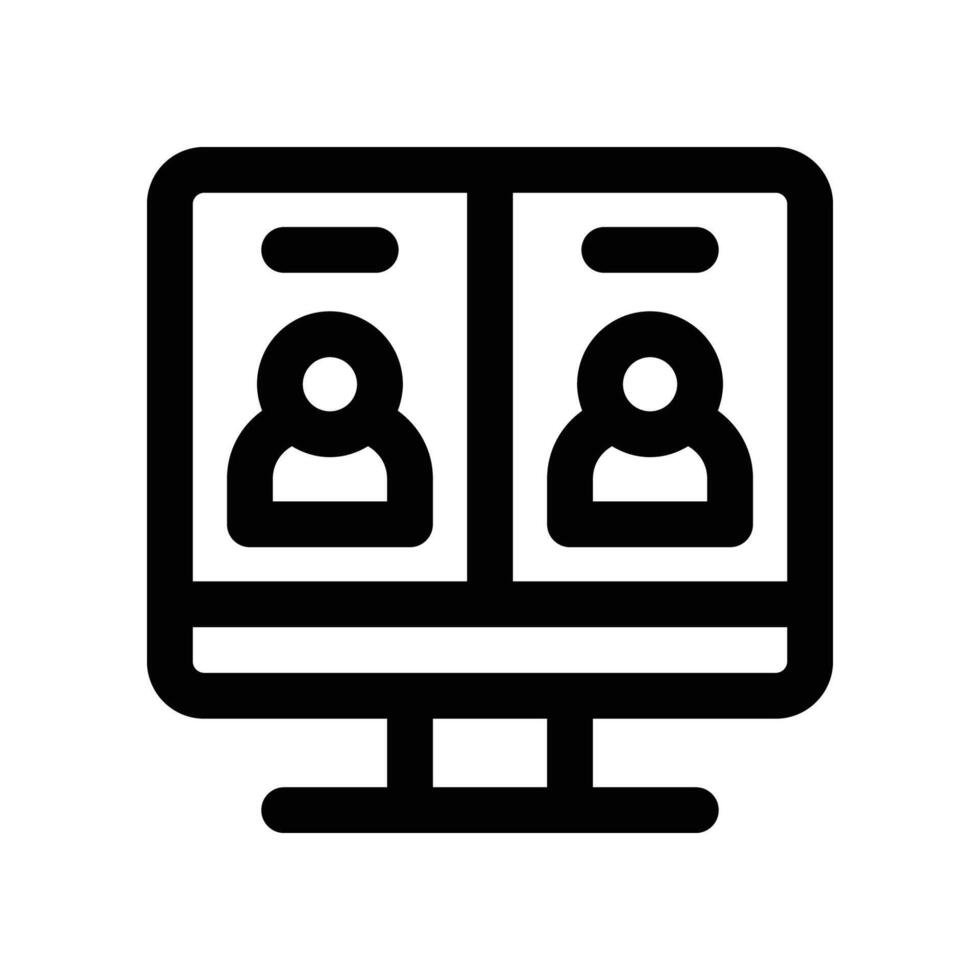 online meeting icon. line icon for your website, mobile, presentation, and logo design. vector