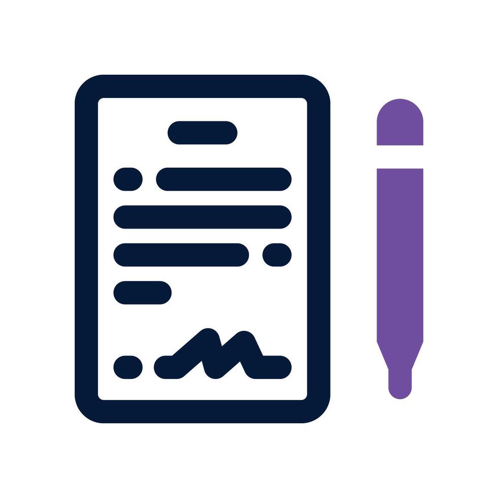 contract icon. dual tone icon for your website, mobile, presentation, and logo design. vector