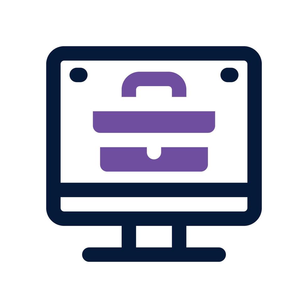 computer icon. dual tone icon for your website, mobile, presentation, and logo design. vector