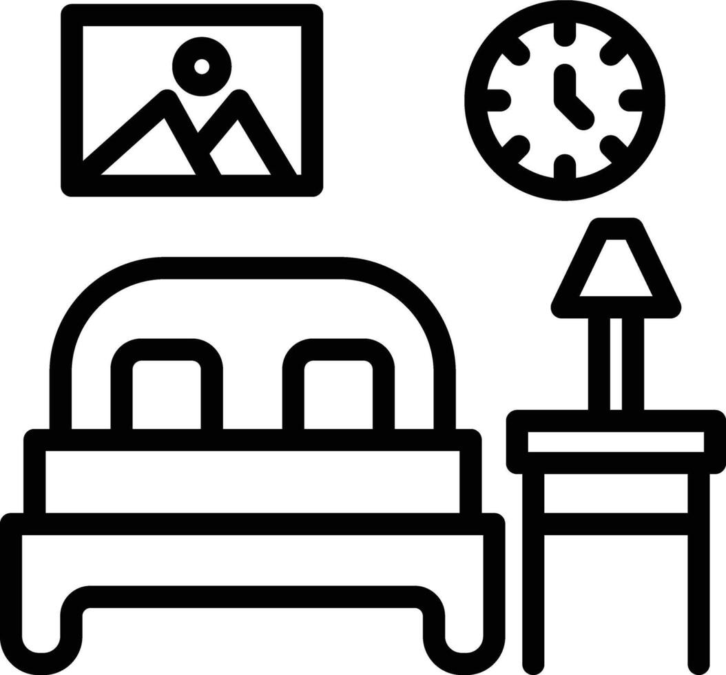 Bedroom Line Icon vector