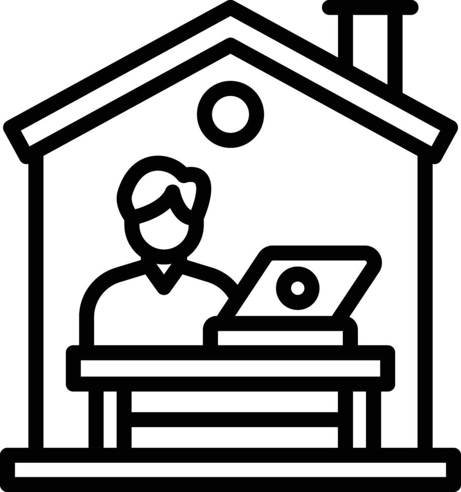 Home Office Line Icon vector