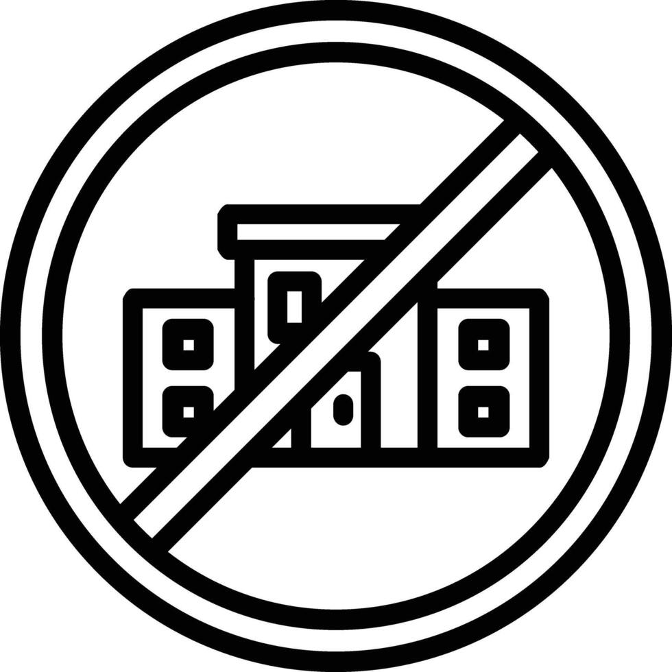 No Commute Line Icon vector