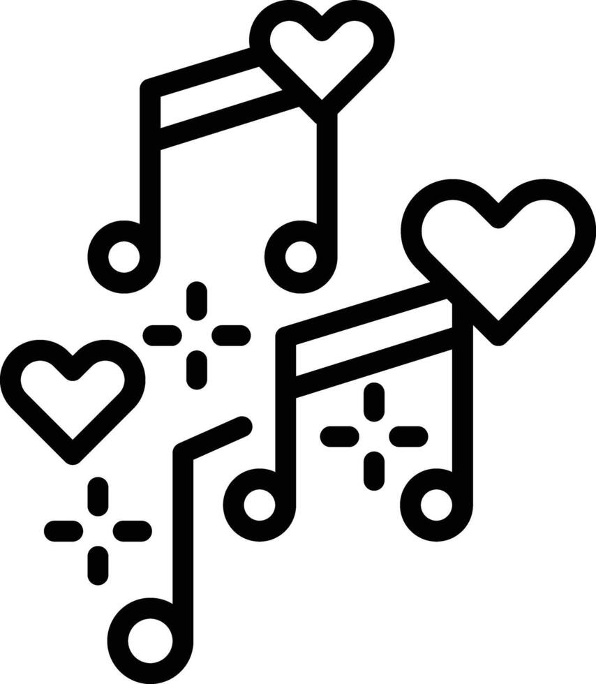 Love Song Line Icon vector