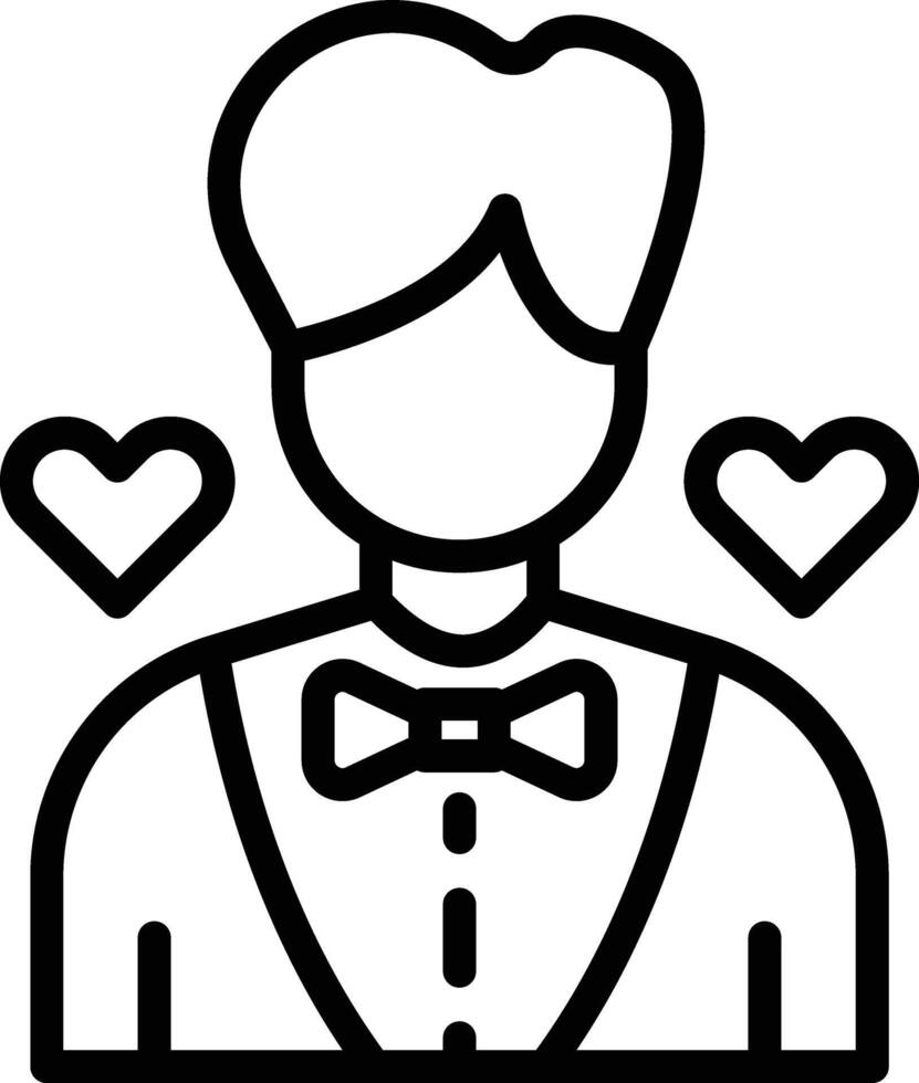 Groom Line Icon vector