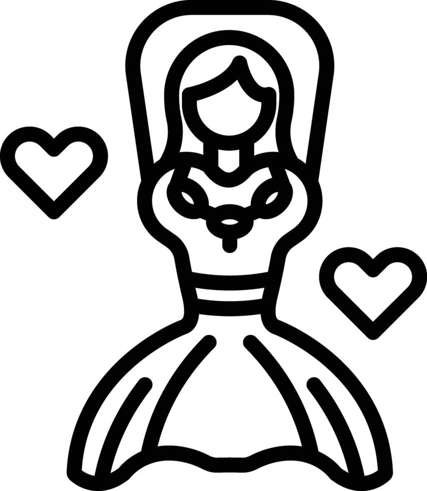 Bride Line Icon vector