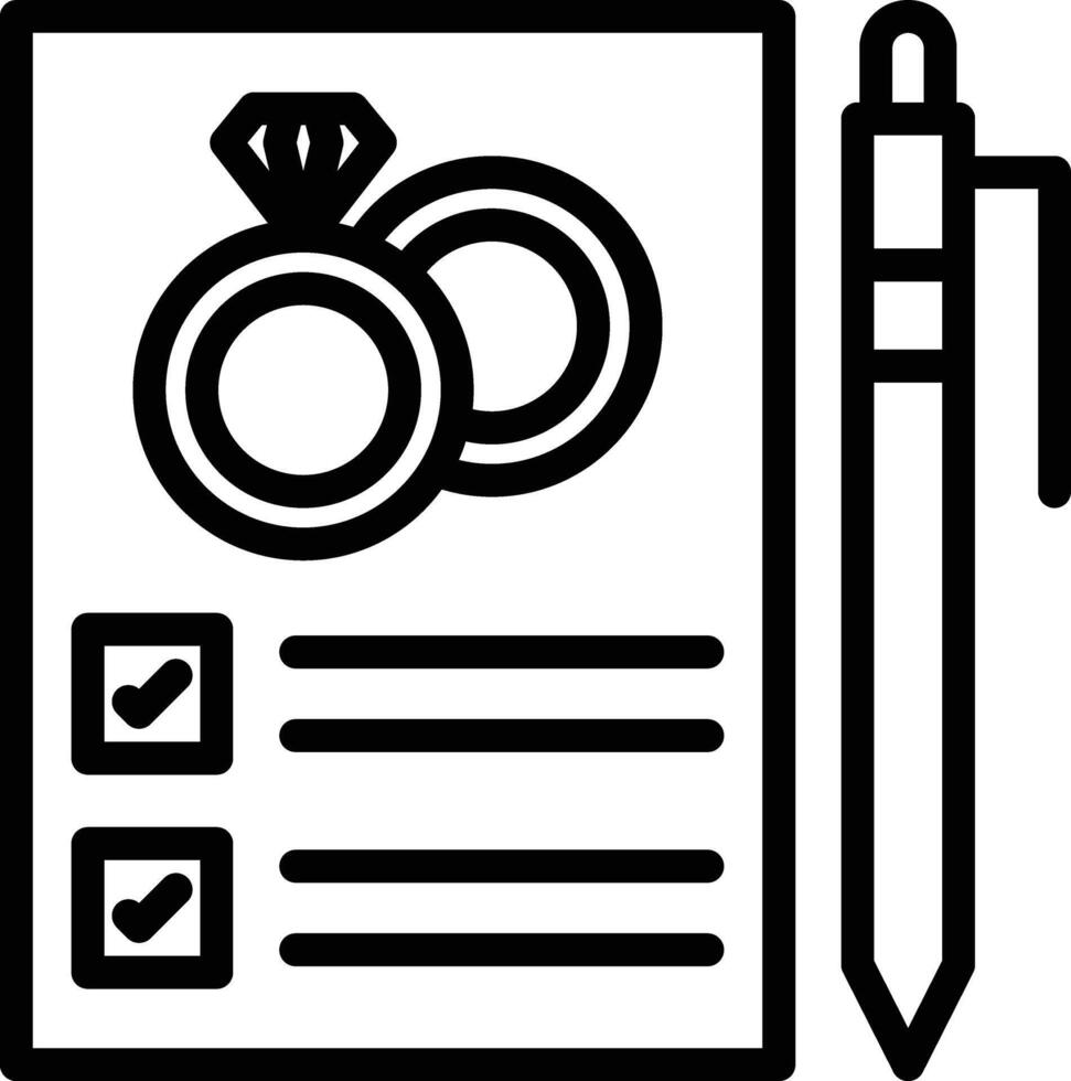 Wedding Planner Line Icon vector