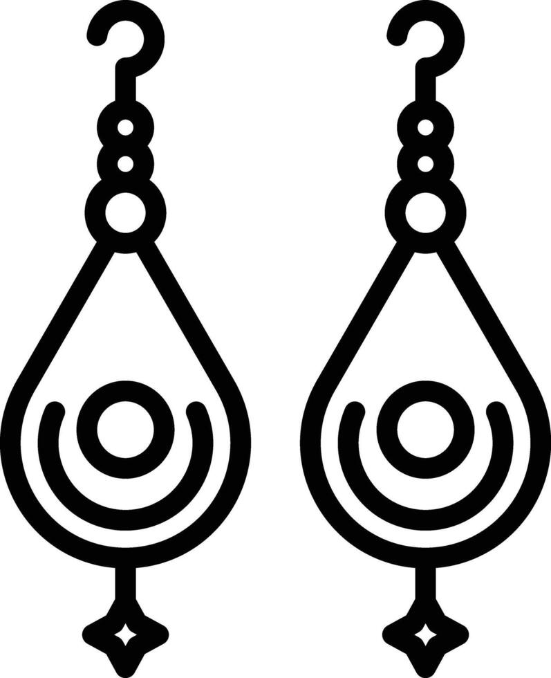 Earrings Line Icon vector