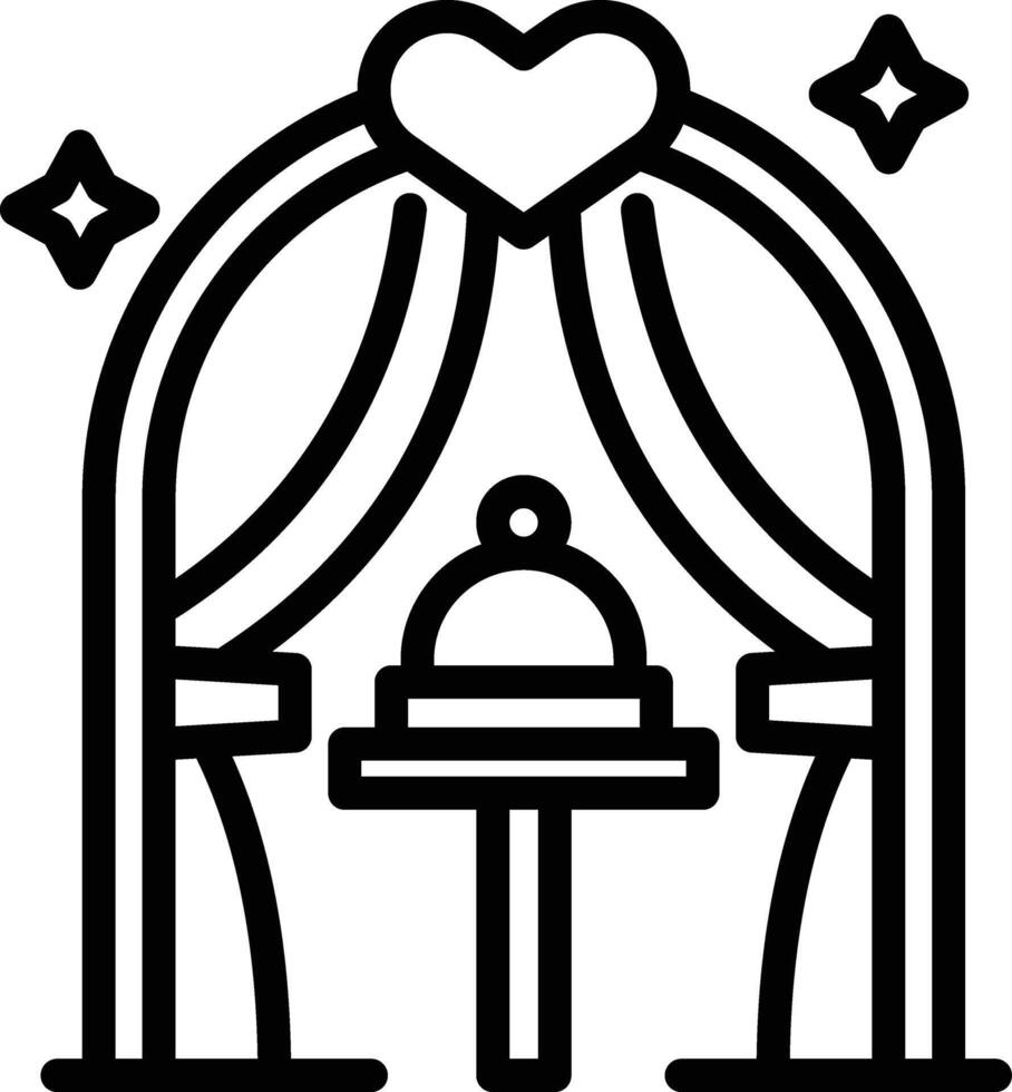 Wedding Dinner Line Icon vector