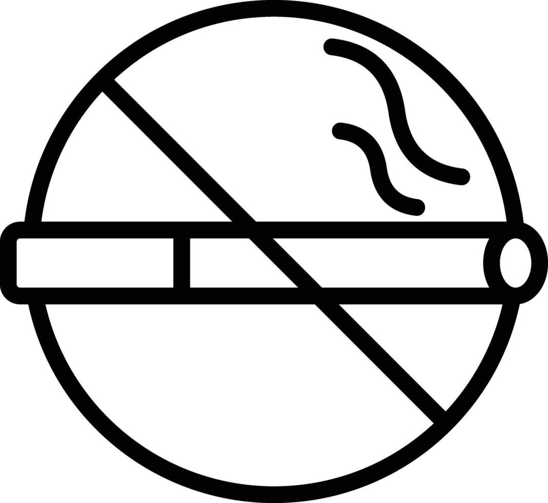 No Smoking Line Icon vector