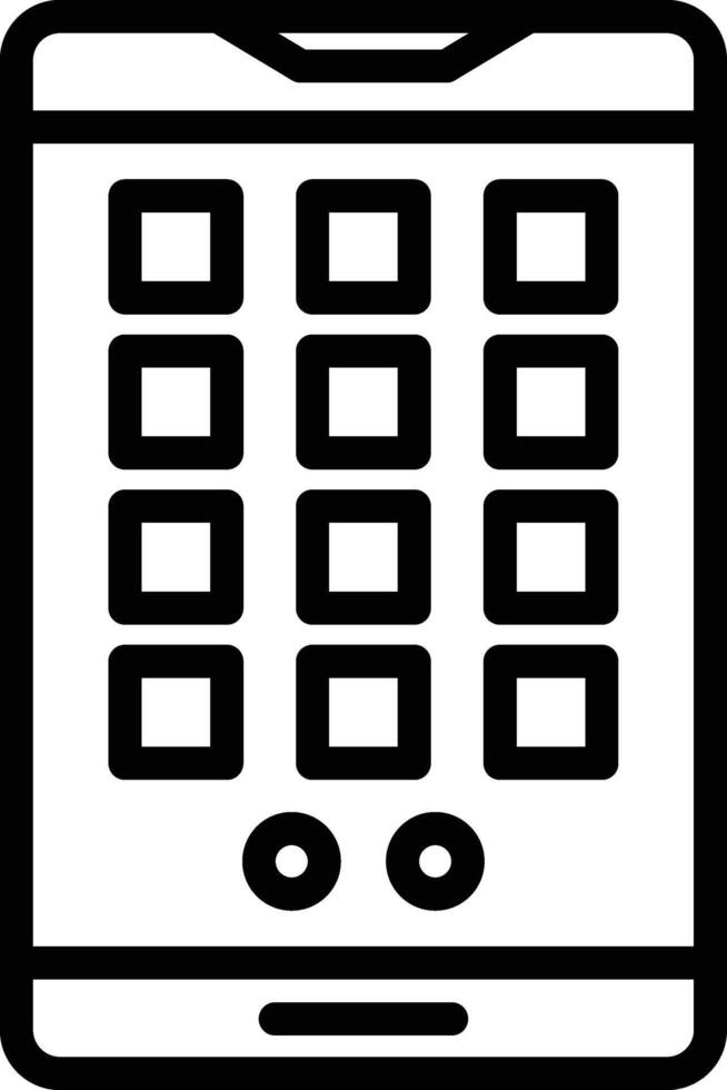 Mobile Application Line Icon vector