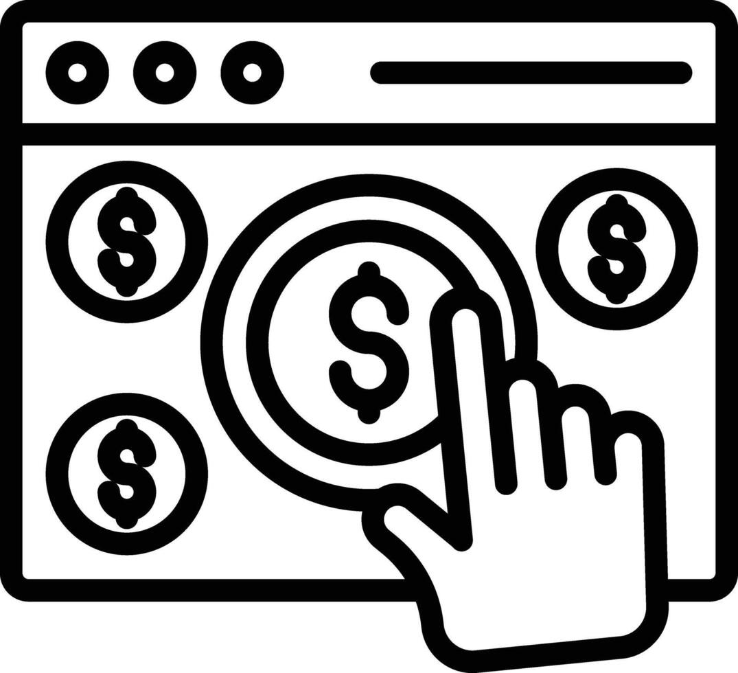 Cost Per Click Line Icon vector