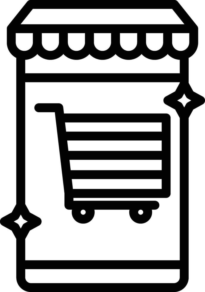 Online Shopping Line Icon vector