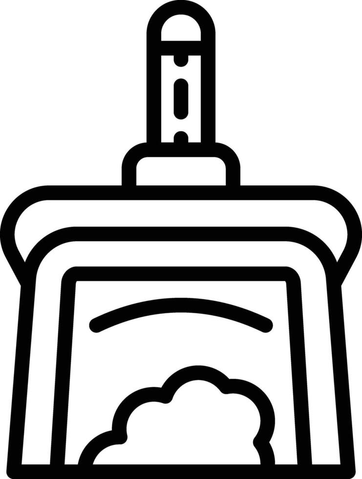 Dust Pan Line Icon vector