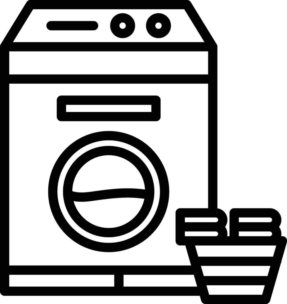 Laundry Machine Line Icon vector