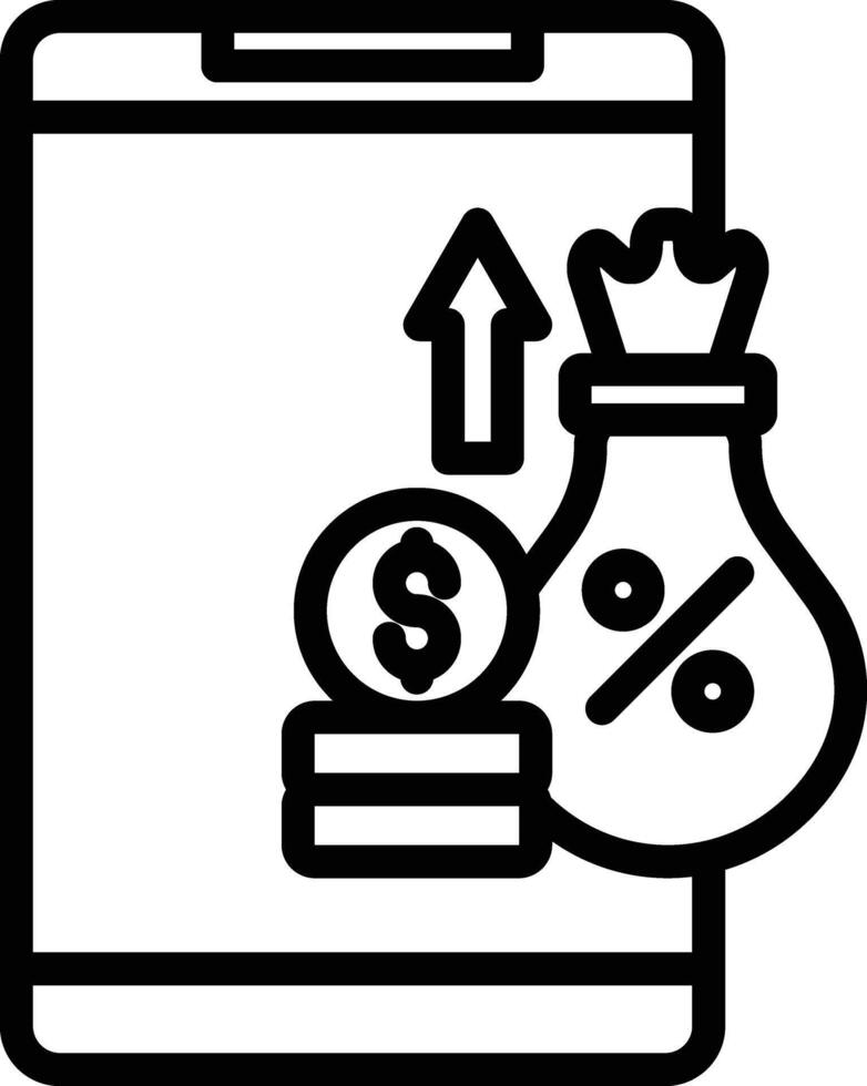 Mobile Money Line Icon vector