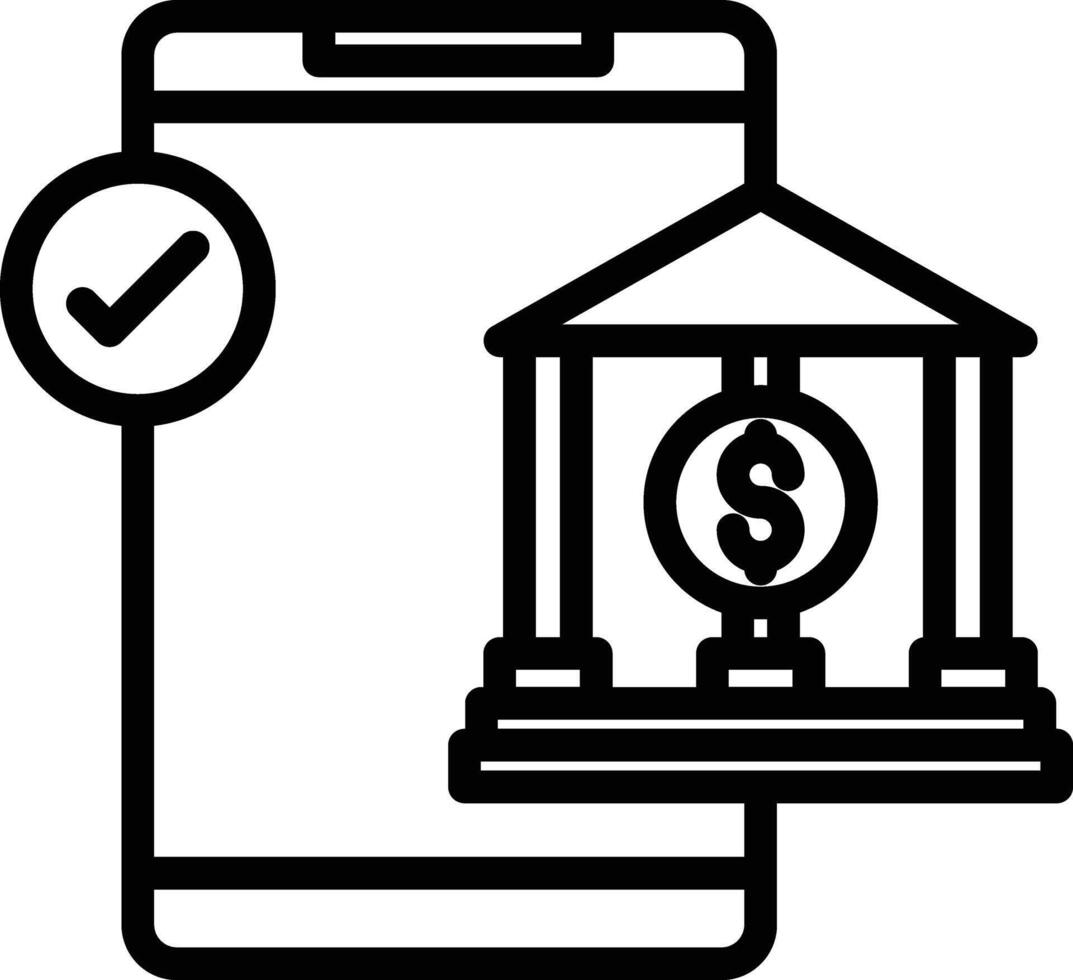 Mobile Banking Line Icon vector