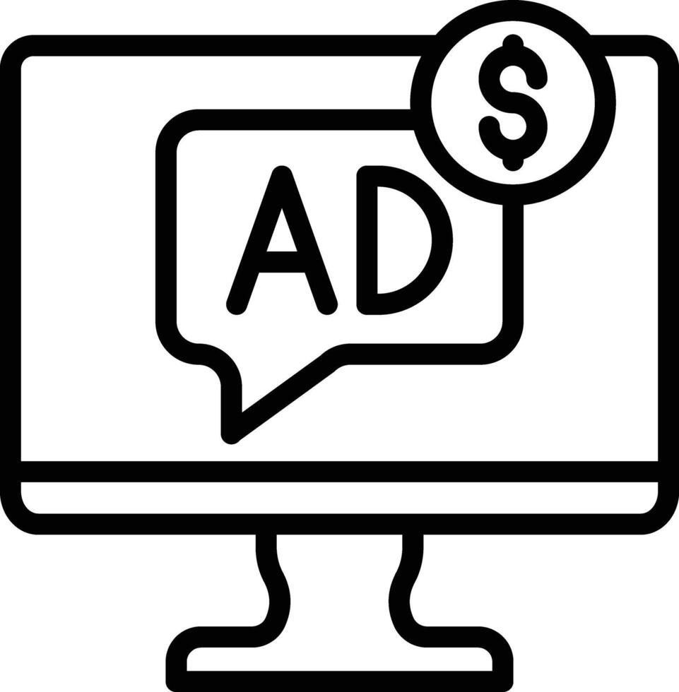 Paid Media Line Icon vector