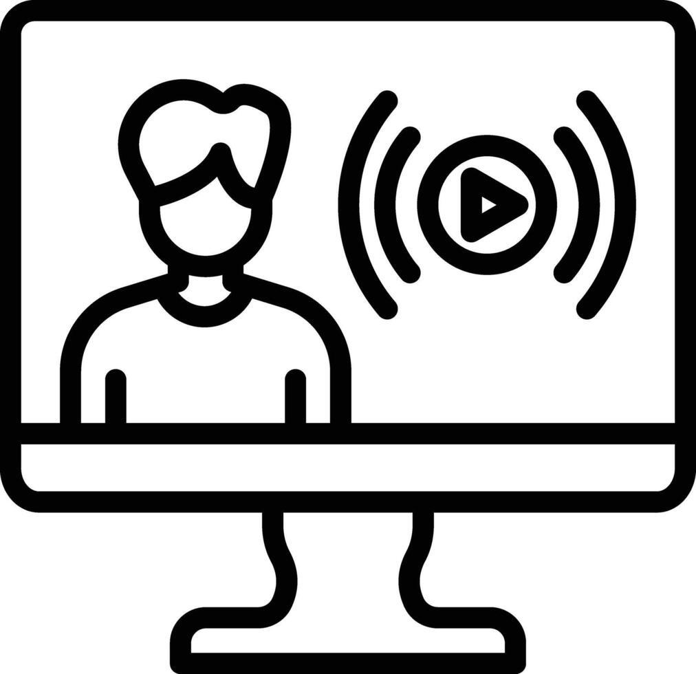 User Live Streaming Line Icon vector