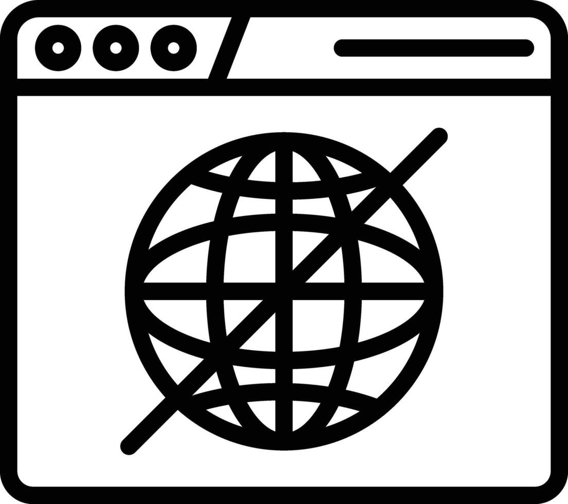 Offline Line Icon vector
