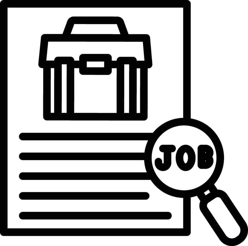 Job Search Line Icon vector