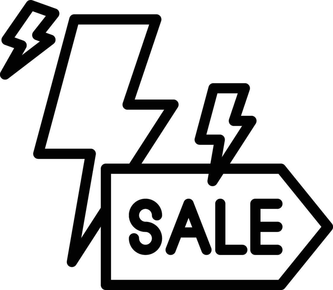Flash Sale Line Icon vector