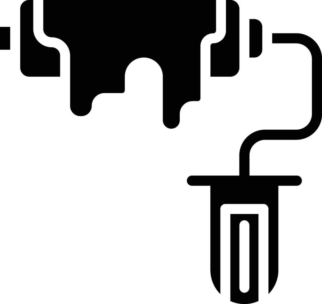 Paint Roller Glyph Icon vector