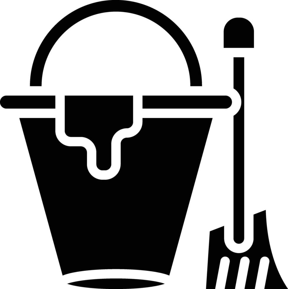 Mop Bucket Glyph Icon vector