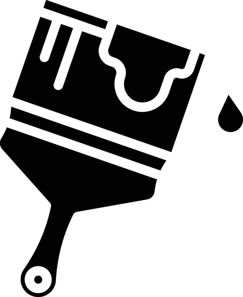 Paint Brush Glyph Icon vector