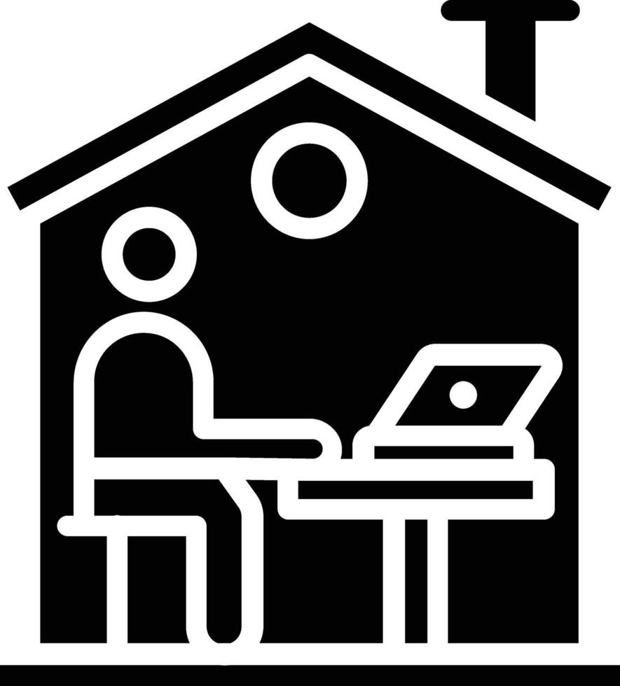 Work From Home Glyph Icon vector