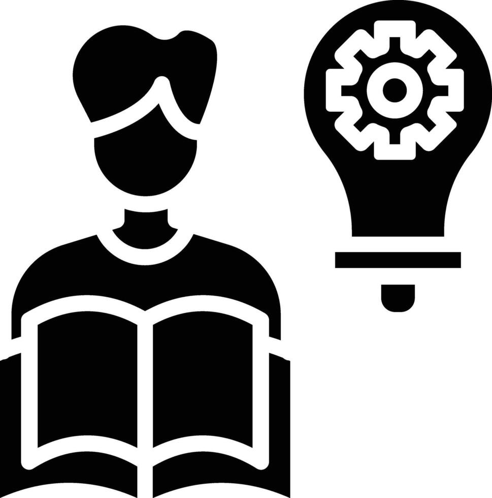 Self Learning Glyph Icon vector