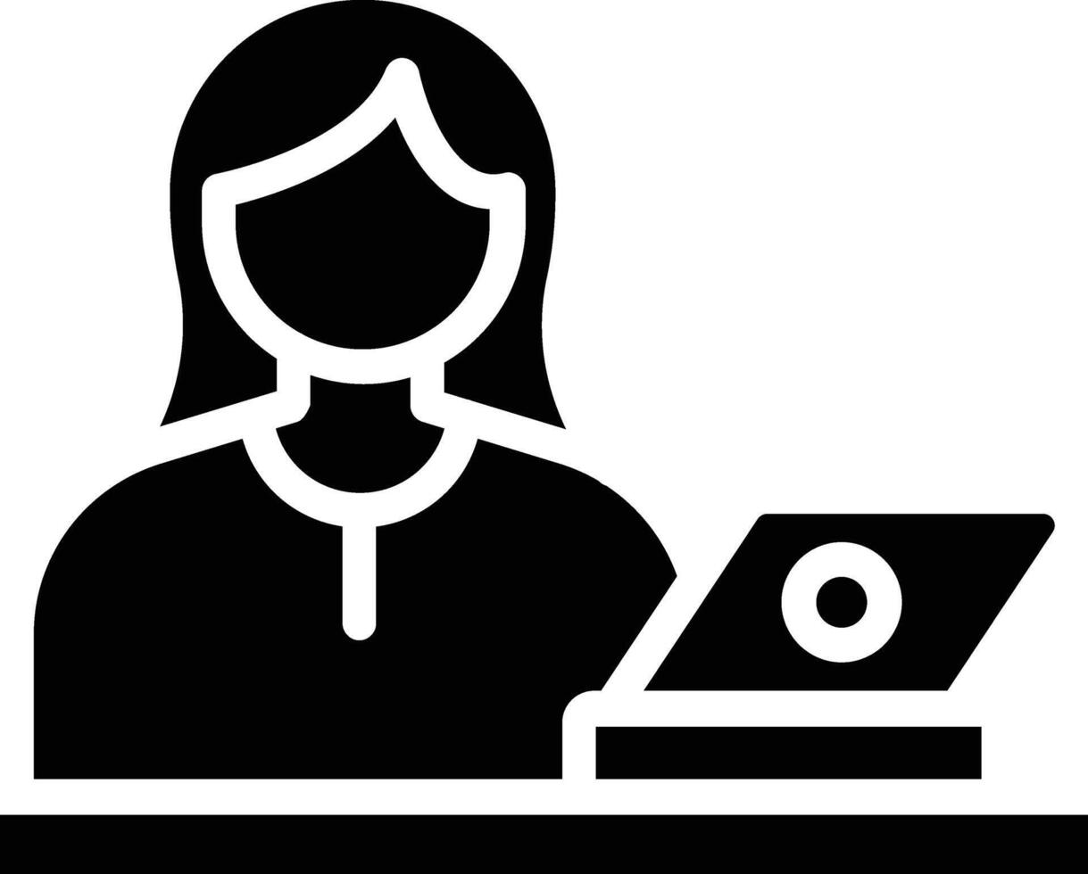 Web Designer Female Glyph Icon vector