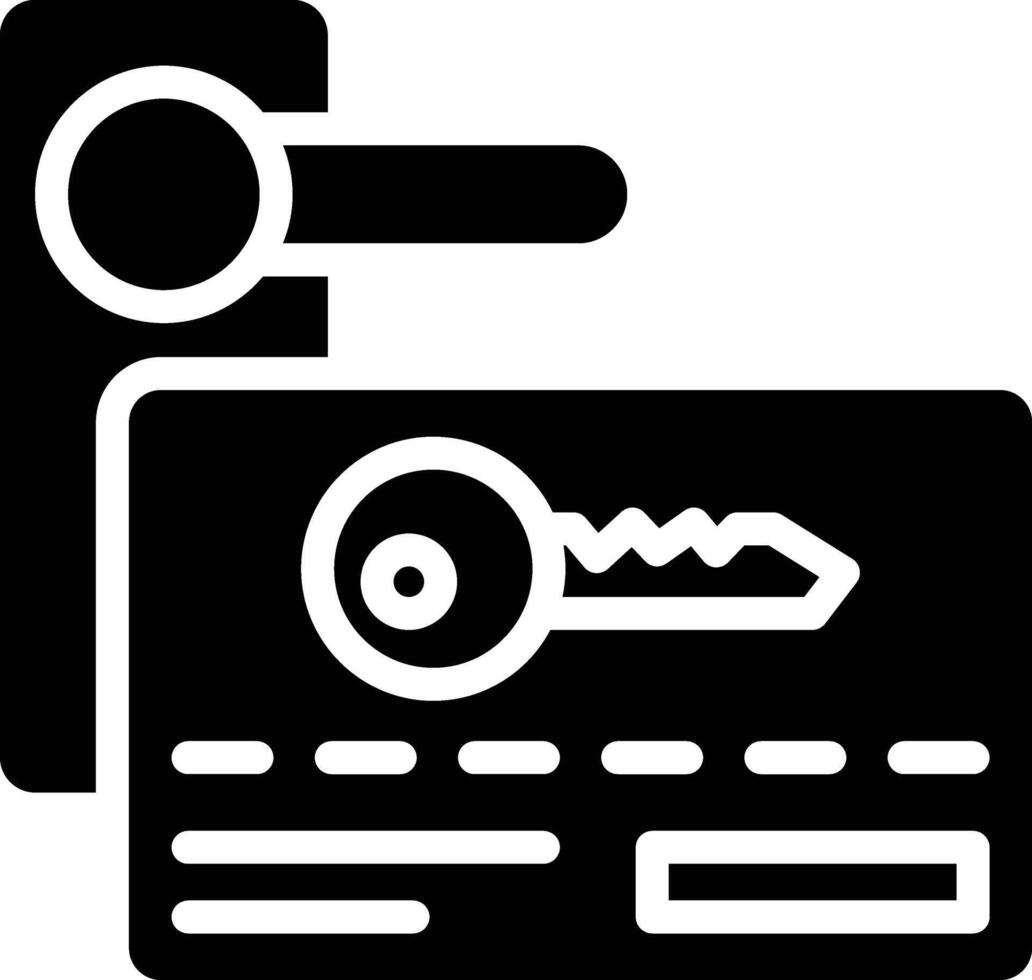 Card Key Glyph Icon vector