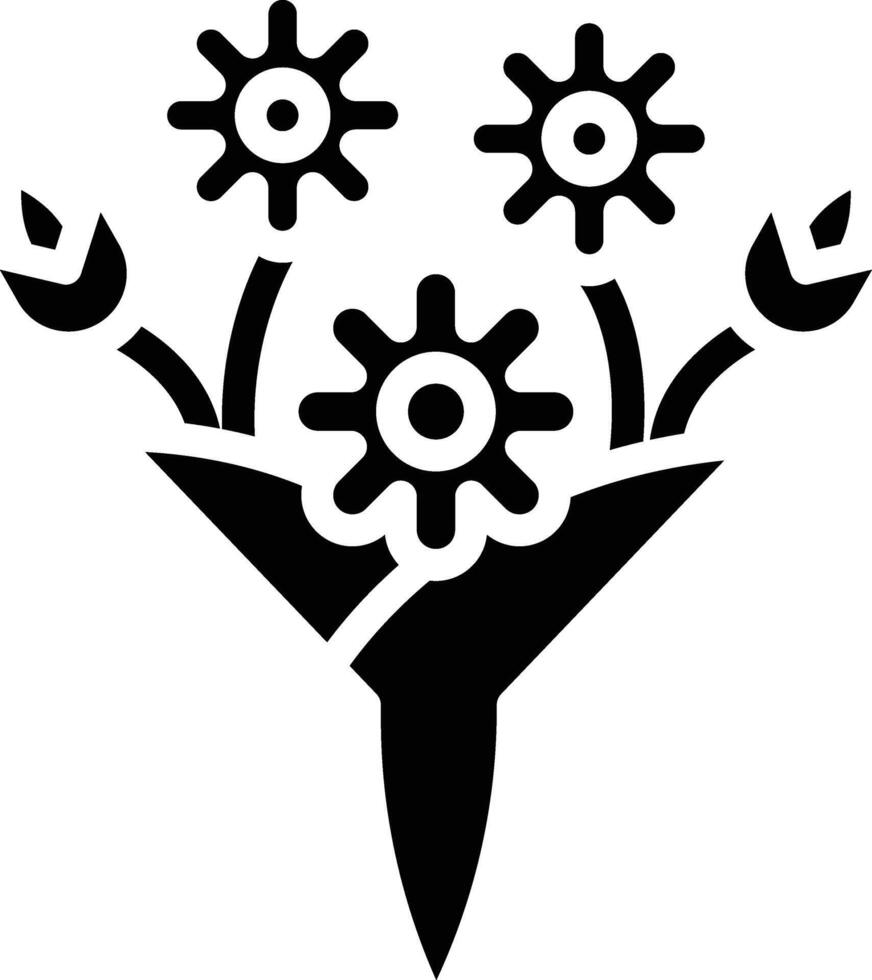 Bouquet Glyph Icon vector