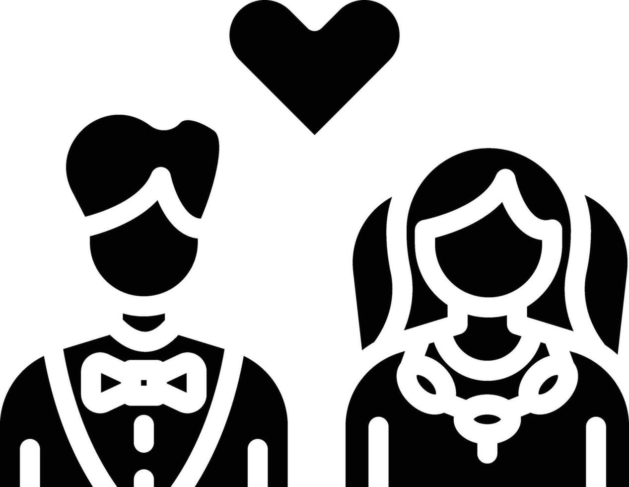 Wedding Couple Glyph Icon vector