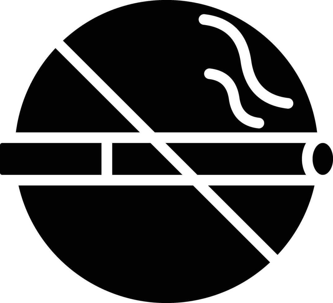 No Smoking Glyph Icon vector
