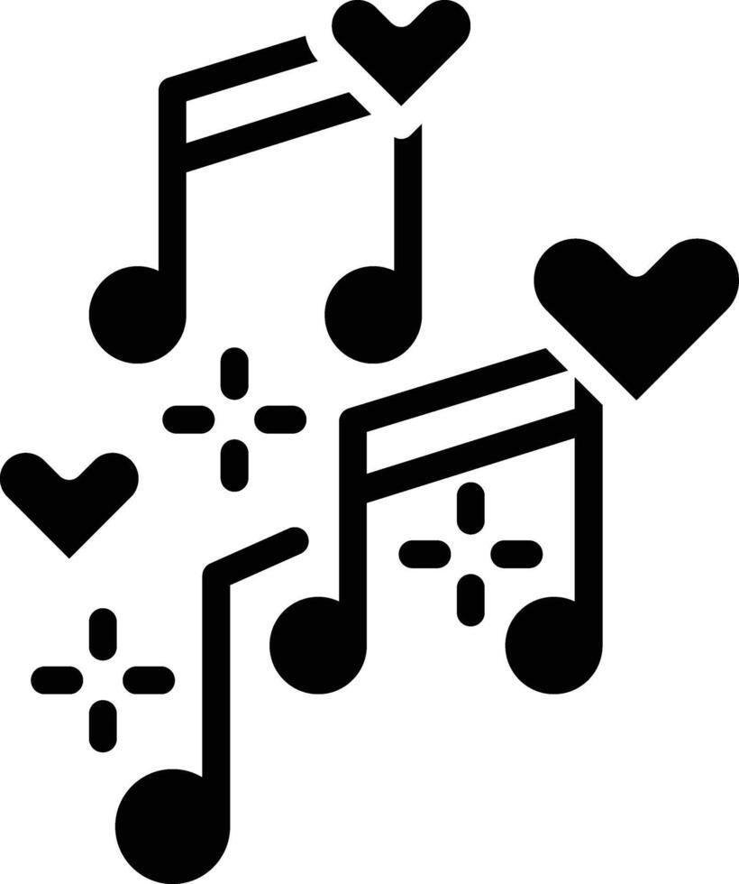 Love Song Glyph Icon vector