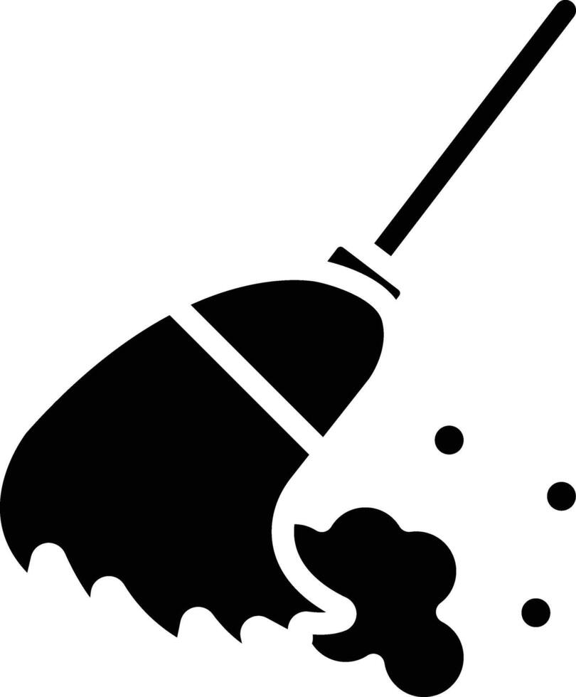 Broom Cleaning Glyph Icon vector