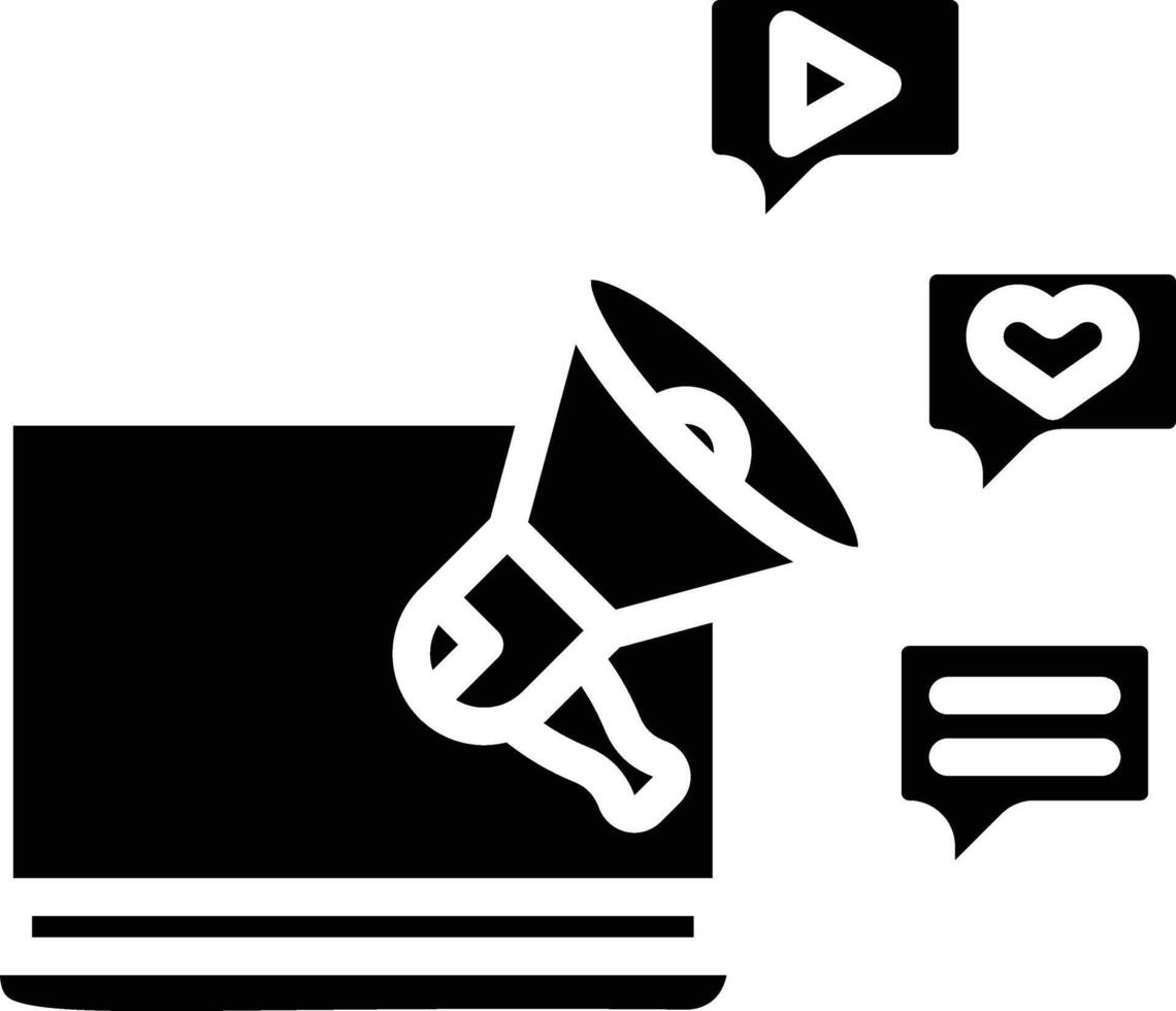 Ads Campaign Glyph Icon vector