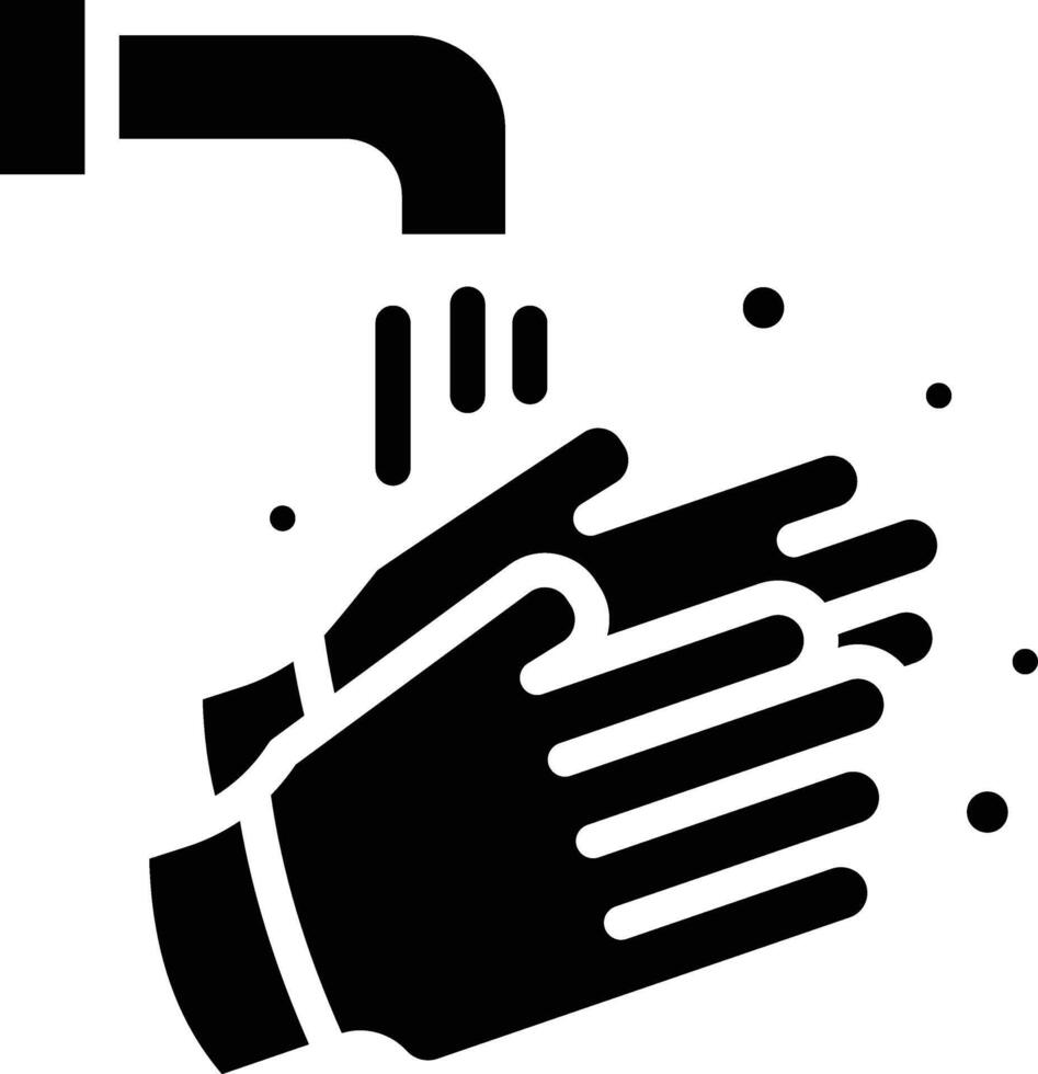 Washing Hands Glyph Icon vector
