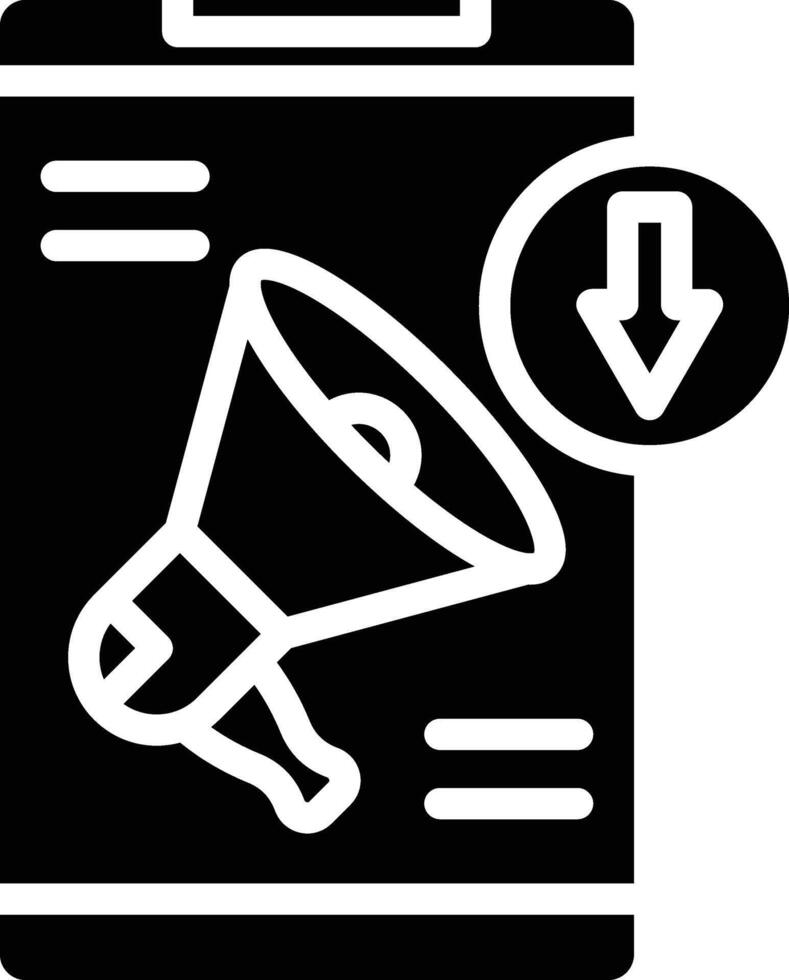 Downloading Glyph Icon vector