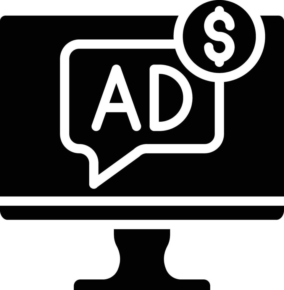 Paid Media Glyph Icon vector