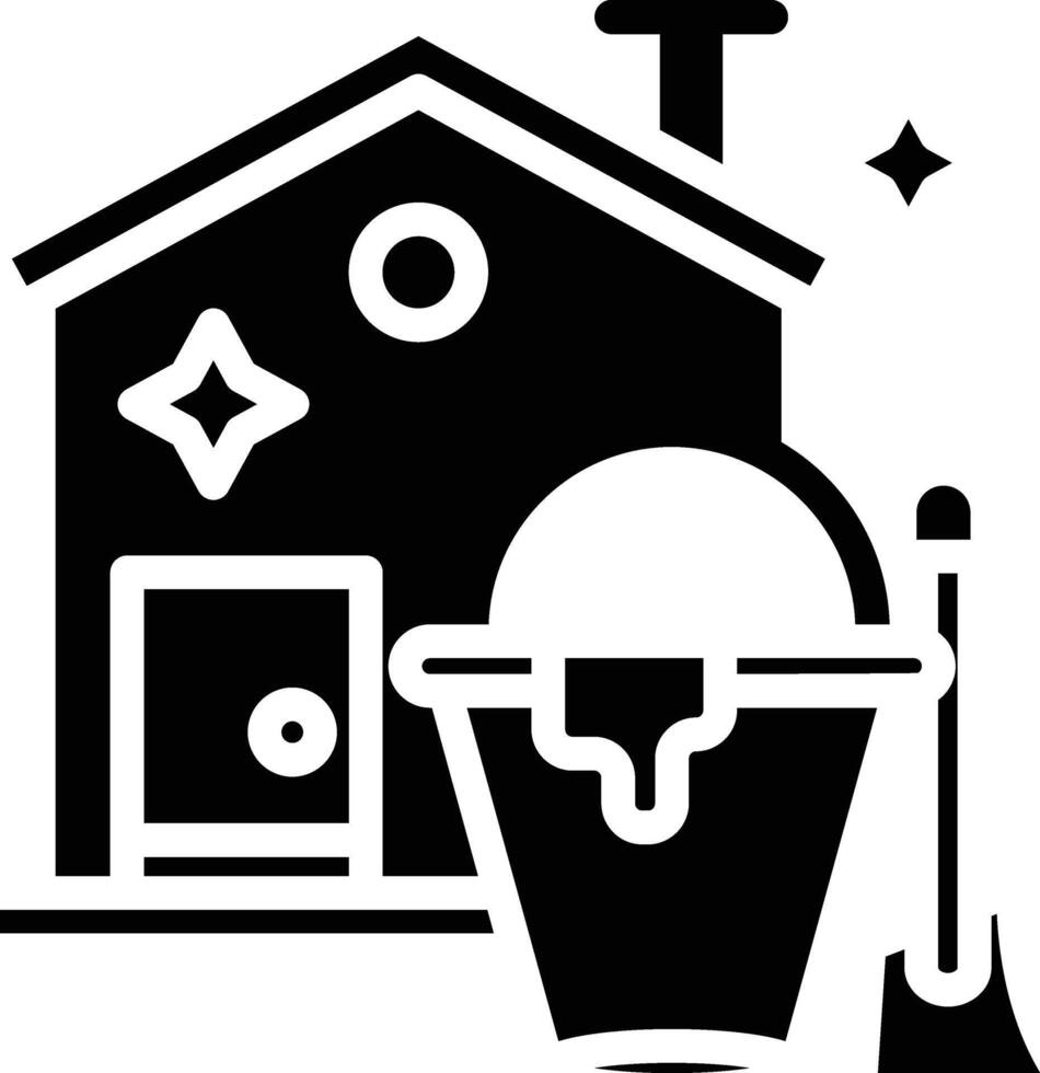 Clean House Glyph Icon vector