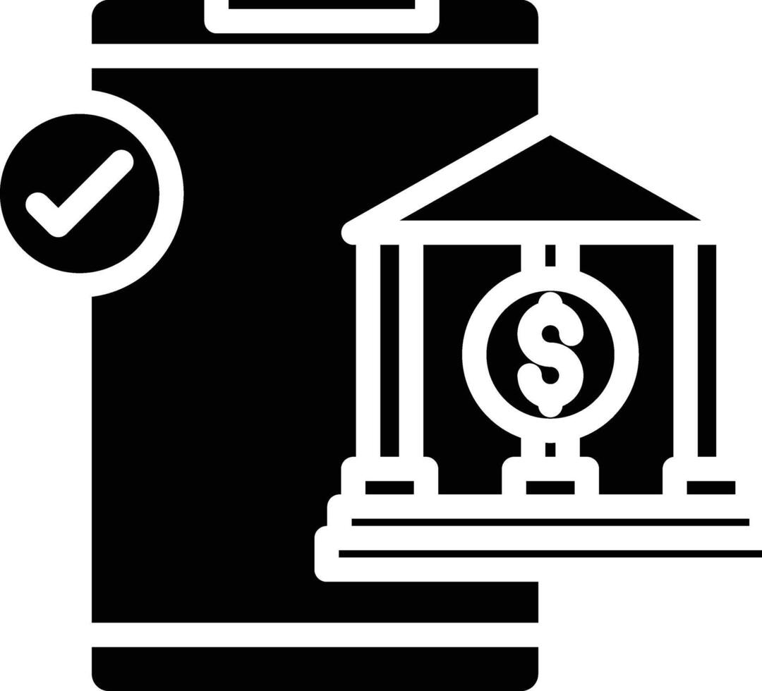 Mobile Banking Glyph Icon vector